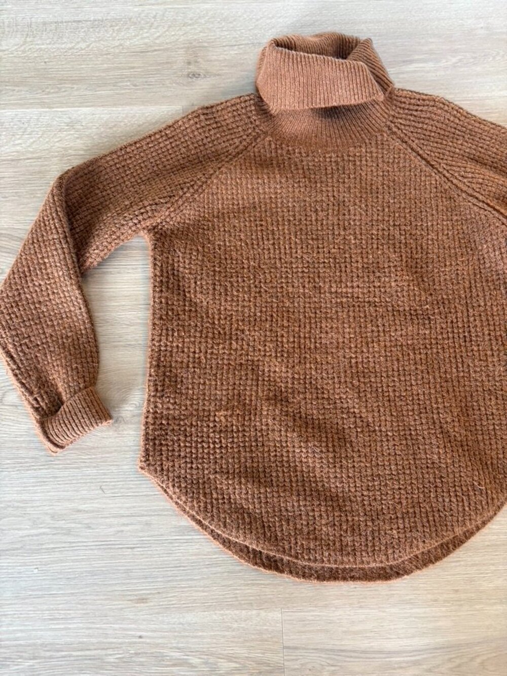 Kuhl Warm Chestnut Turtleneck Sweater Cable Chunky Knit Medium - Picture 2 of 10